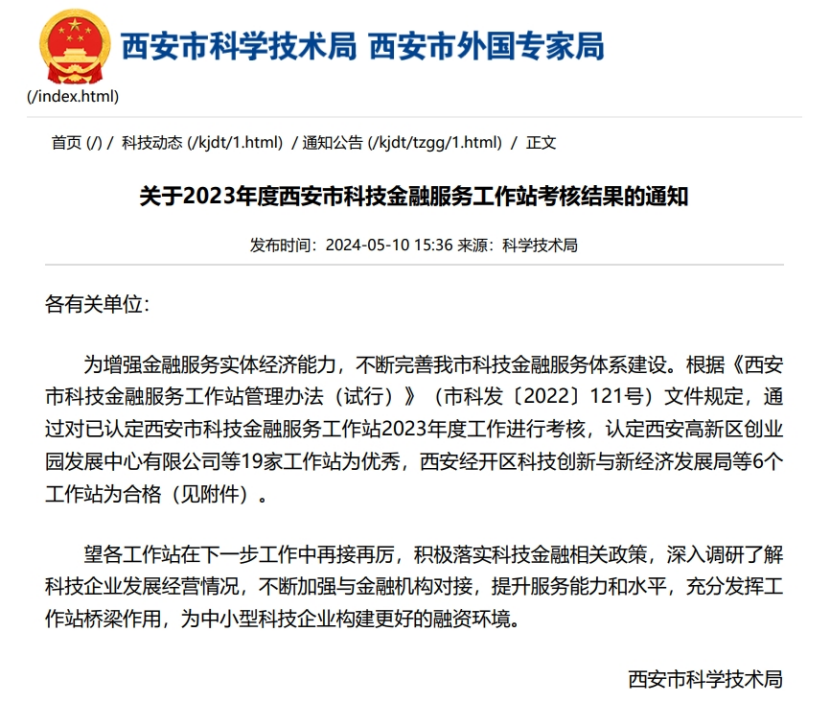 西科控股获西安科技金融服务优秀评级和“综改试点企业示范引领奖”